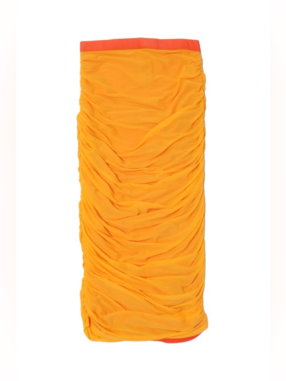 Simon Miller MESH Stretch Midi Pluto Ruched Skirt Sunset Orange Small Luxury - Picture 3 of 9